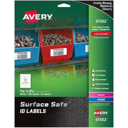 Avery Label, Srfsafe, Rem, Wht, 300Pk AVE61502